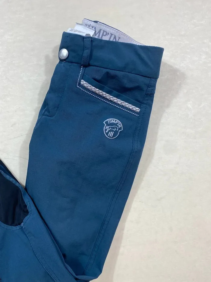 Pantalon équitation Jodhpurs Jump’In France taille 140 10 ans bleu canard - photo numéro 3