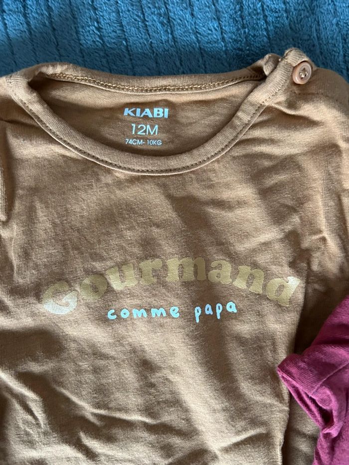Lot de 2 tee shirts manches longues Kiabi 12 mois - photo numéro 2