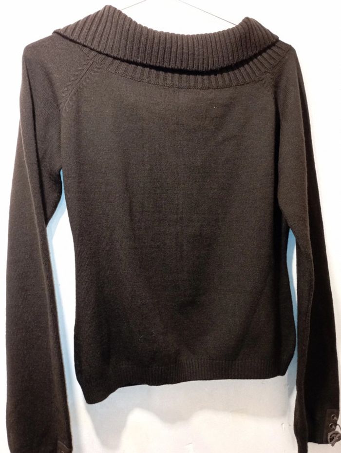 Pull femme maille marron - photo numéro 4