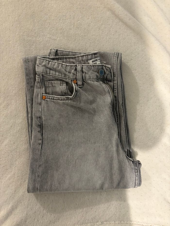 jeans wide leg gris