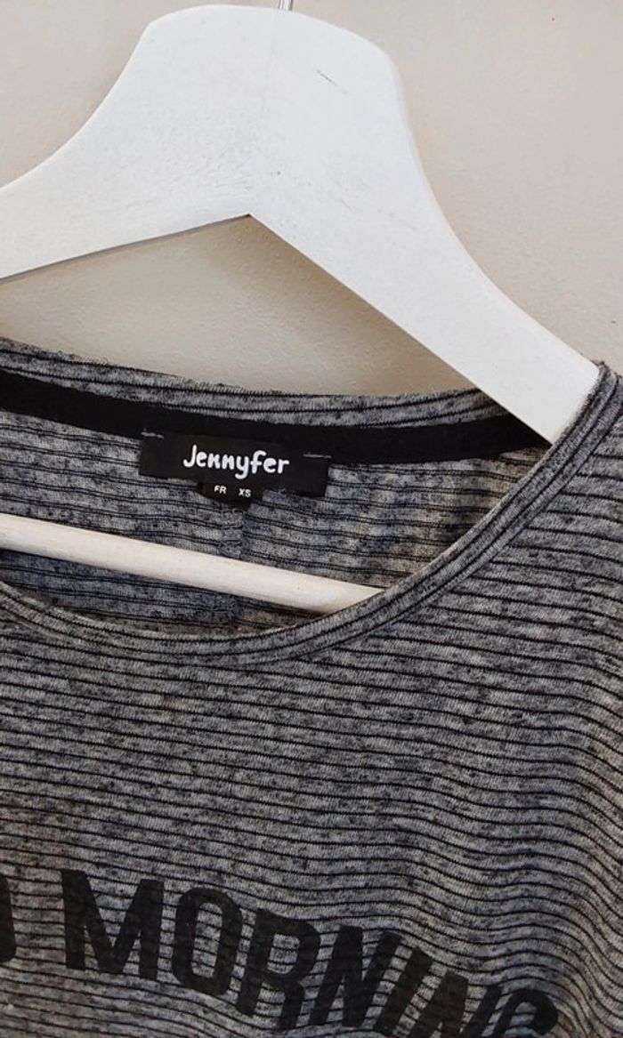 Haut blouse gris noir Jennyfer T 34 - photo numéro 5