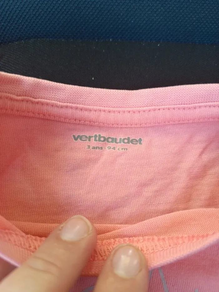 Magnifique t-shirt rose Vertbaudet taille 3 ans - photo numéro 3