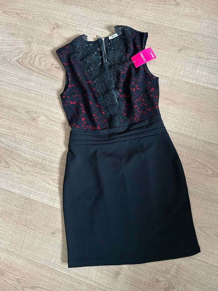 Robe noire et rouge neuve sans manches Miss One taille L (taille petit) - photo numéro 11