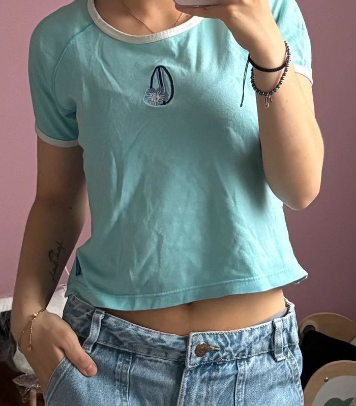 Crop top bleu