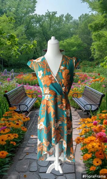 Robe longue et ses grosses fleurs, Sans marque, taille M