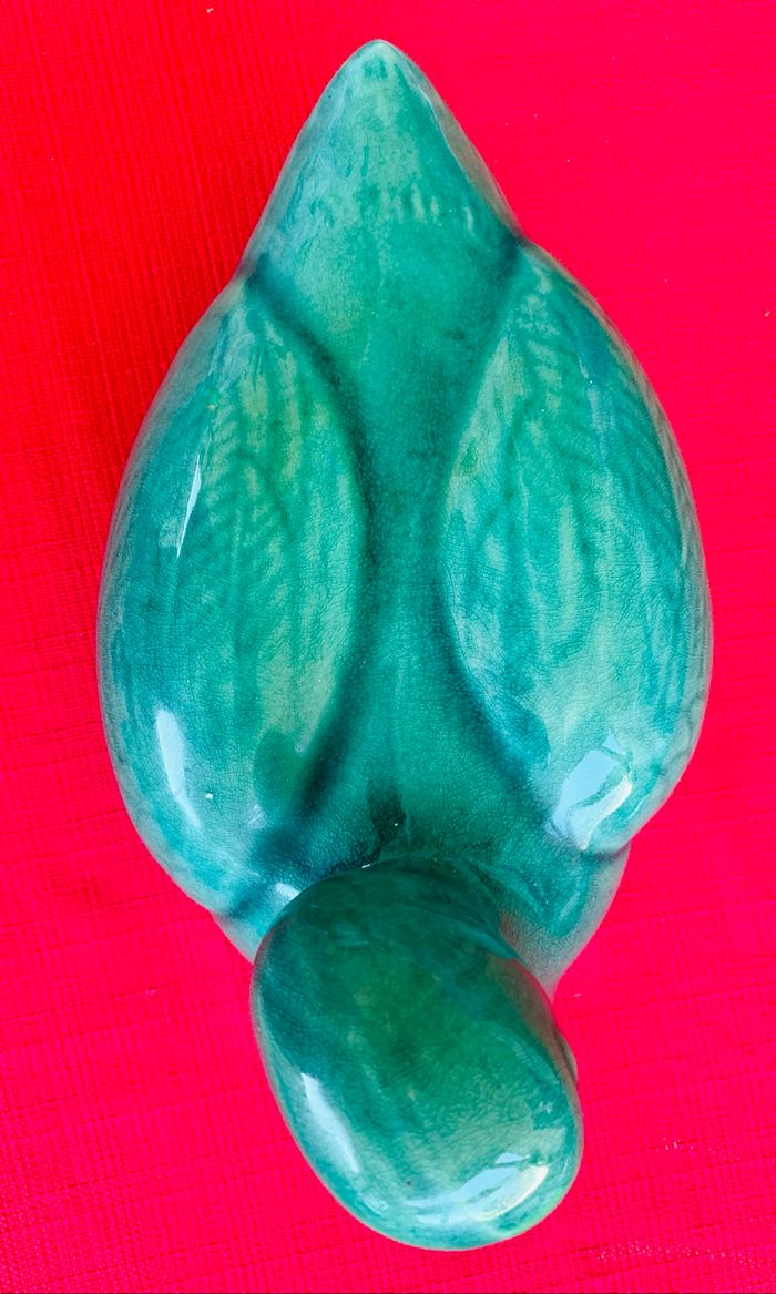 Statue canard vert en céramique craquelé brillante - photo numéro 7