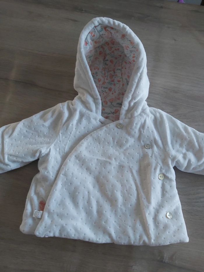 Manteau blanc fille 3 mois