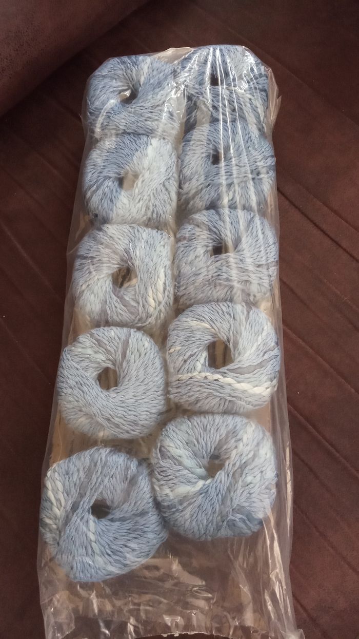 Lot de 10 Pelotes Fantaisies 50g Coton/Acrylique (Tons Bleus) - Neuves