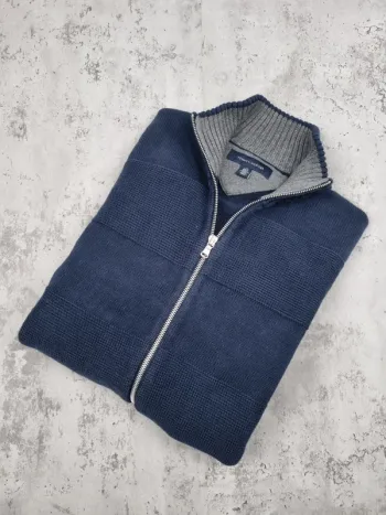 Gilet zippé Tommy Hilfiger bleu marine, L Hommes