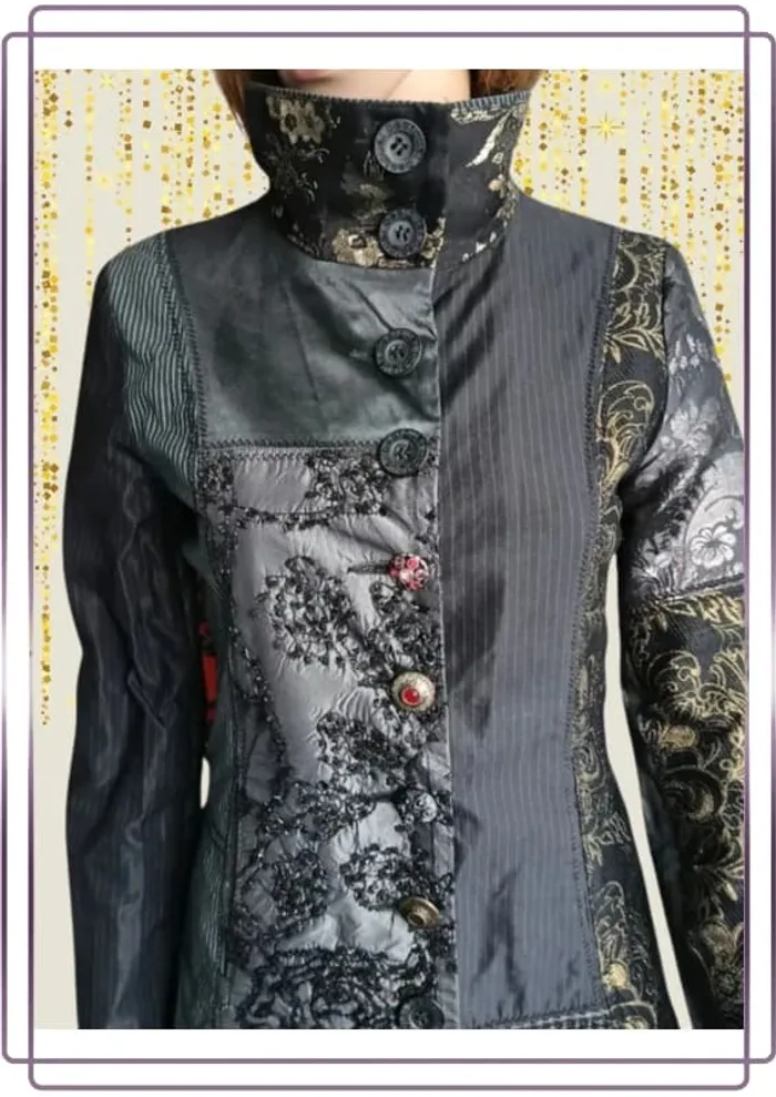 Trench Desigual style casual ,coupe droite cintrée ,col haut - photo numéro 6