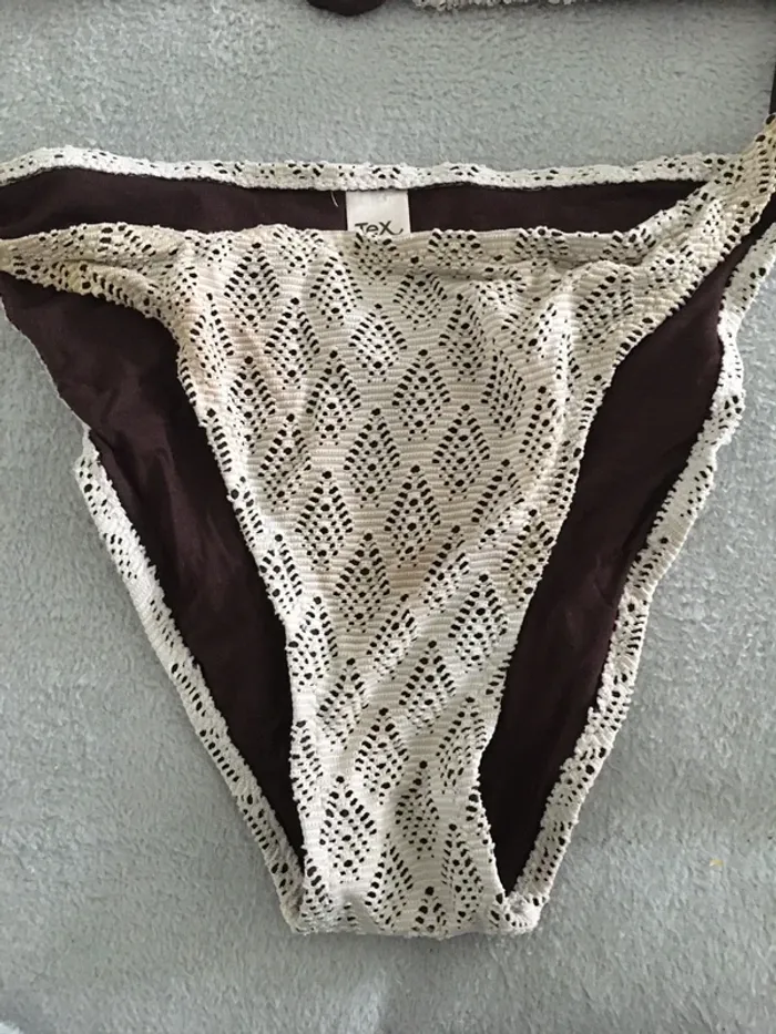 Bikini crème dentelé taille M - photo numéro 3