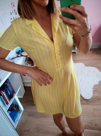 Robe chemise jaune vintage
