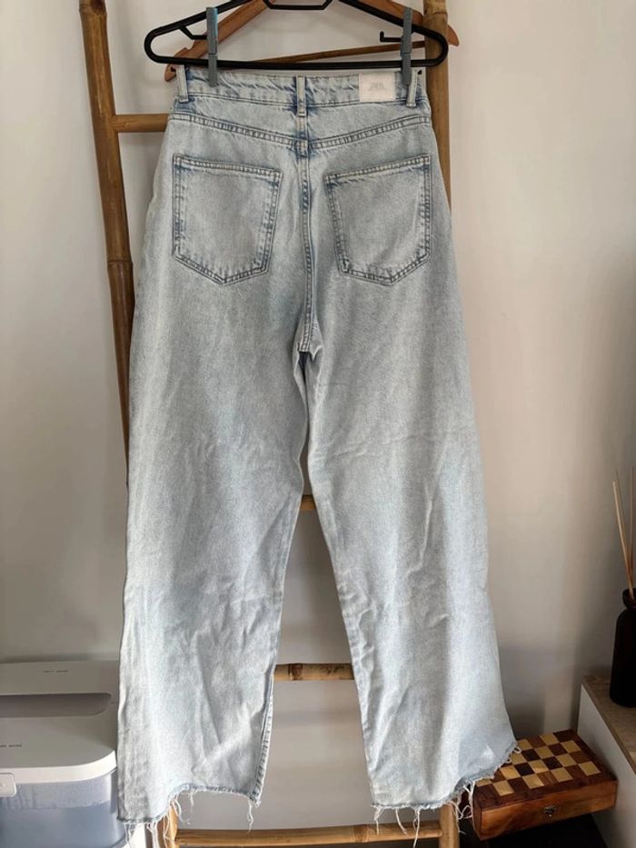 Jean bleu clair jambes larges atypique sans poches Zara taille 38 - photo numéro 12