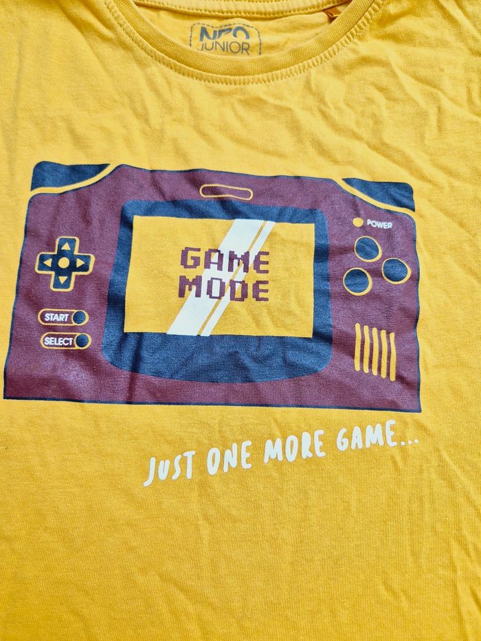 Joli t shirt jaune motif gamer garçon 10 ans npo junior - photo numéro 2
