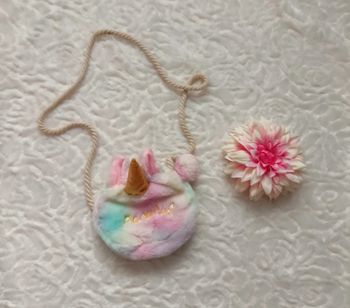 Petit sac licorne en fourrure rainbow