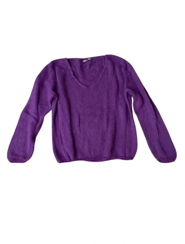 Pull en baby alpaga violet Andromede taille M