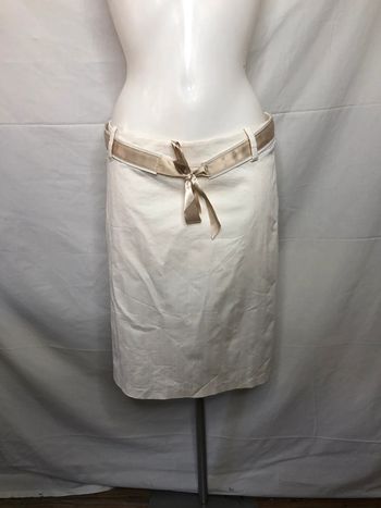 Jupe mi-longue H&M crème taille 36 38 avec ceinture très bon état