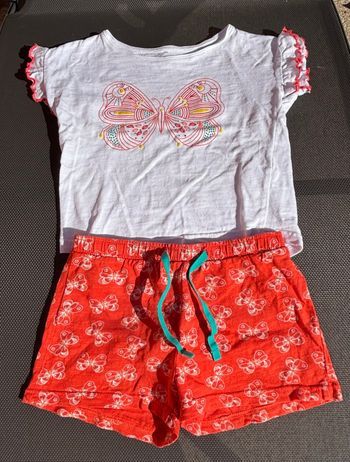 Pyjama été  papillon 24 mois 2 pièces fille okaïdi