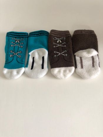 2 paires de chaussettes épaisses motif noeud