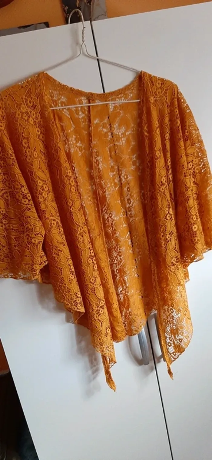 Bolero moutarde en broderie