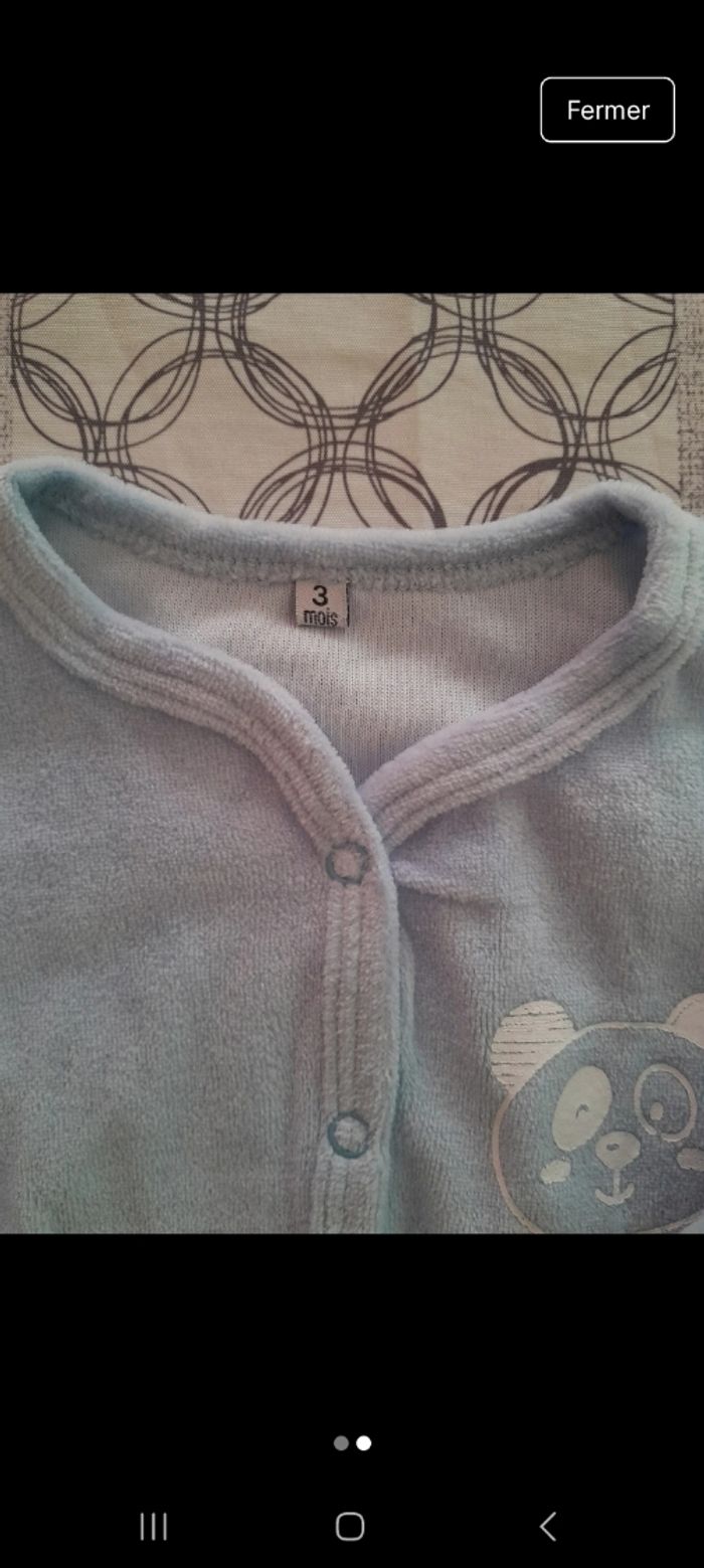 Pyjama turquoise neuf 3mois - photo numéro 2