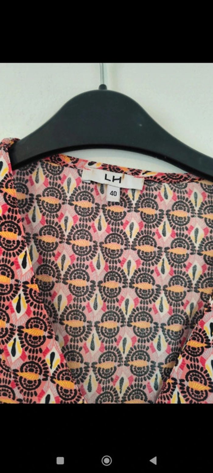 Blouse débardeur multicolore motifs ethniques taille 40 LH - photo numéro 4