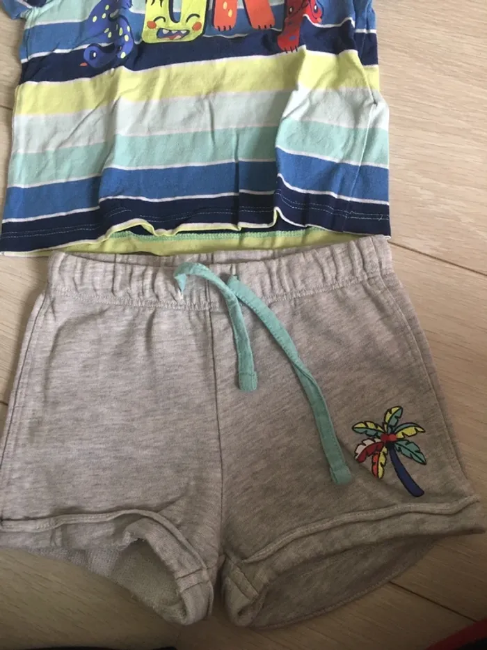 Ensemble short t-shirt 18 mois DPM - photo numéro 2