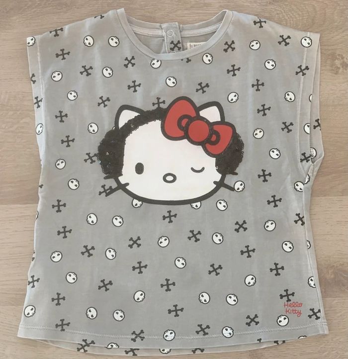 Hello kitty T shirt mango hello kitty 3/4 ans sequins