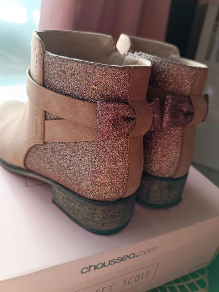 Bottines vieux rose à paillettes - pointure 40 - neuves - photo numéro 3