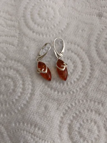 Boucles d oreilles ambre pendantes