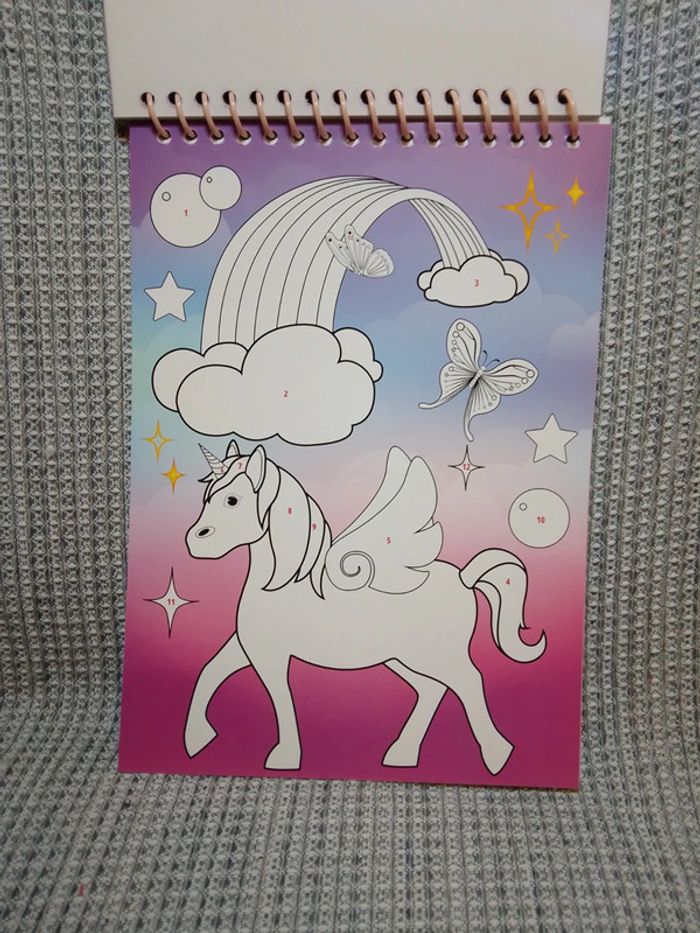 Autocollants Stickers par numéro + coloriage Emoji Licorne - photo numéro 11