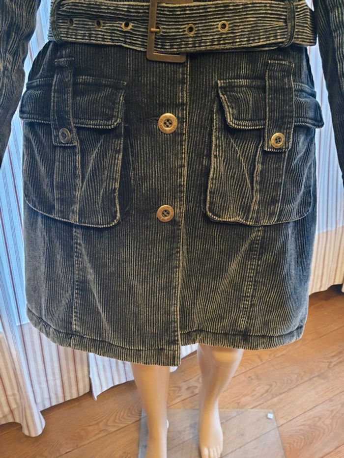 Veste en velour gris matelassé IDPDT taille L - photo numéro 8