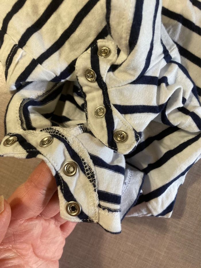 Salopette courte bébé rayée Bout’Chou – Taille 9 mois - photo numéro 3