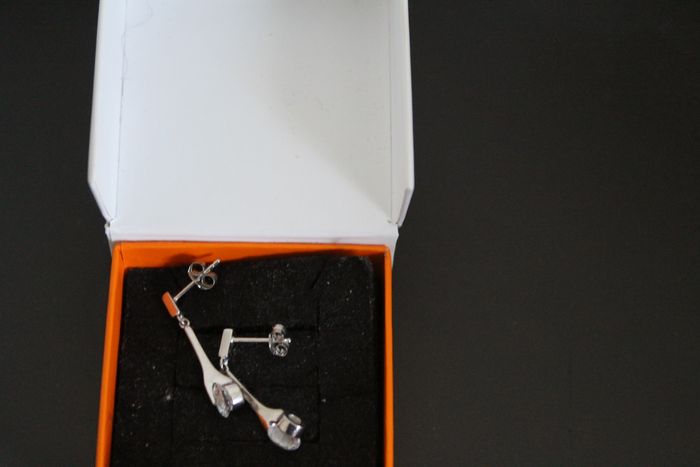 Boucles d'oreilles argent /oxydes de zirconium - photo numéro 2