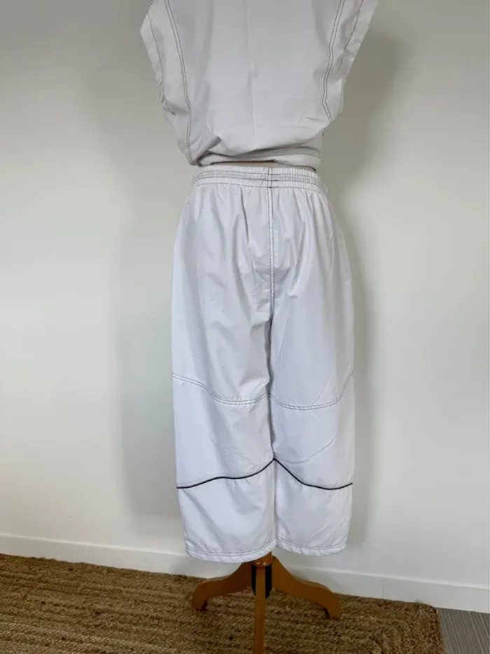 Ensemble jogging survêtement blanc homme man hombre pantalon bermuda poches veste sans - photo numéro 3