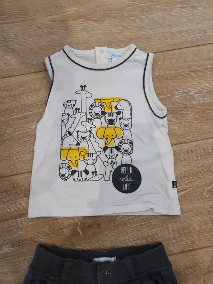 Ensemble débardeur tee shirt obaibi 12 mois - photo numéro 2