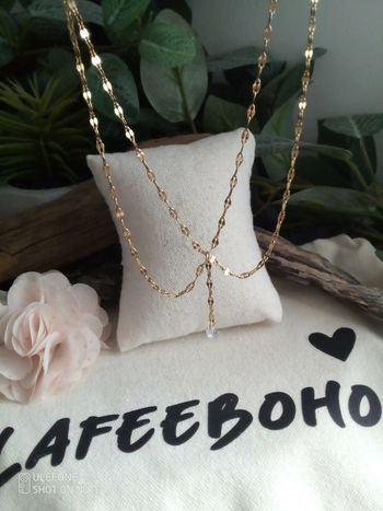 Collier acier inoxydable et zircon