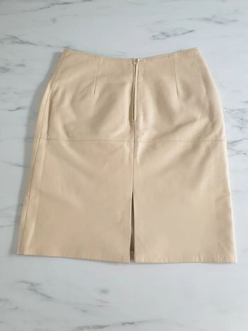 F & Co jupe beige peau simili taille 40