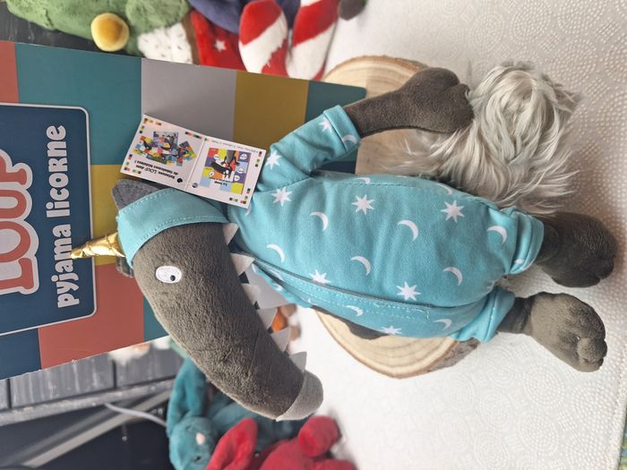 Peluche loup auzou pyjama licorne - photo numéro 2