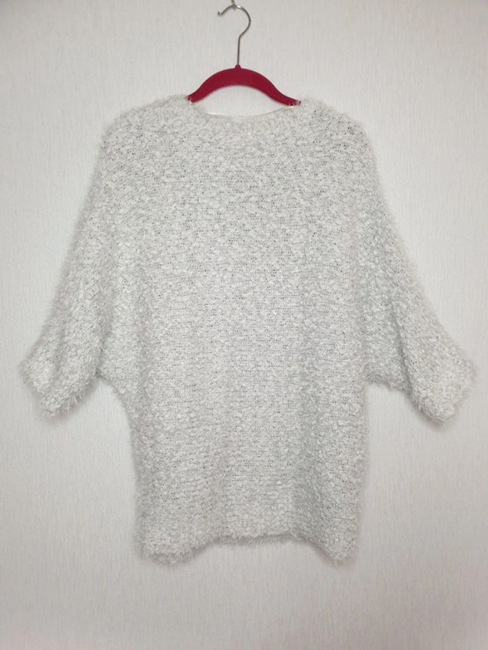 Pull tout doux blanc fil argenté Gémo S - photo numéro 4
