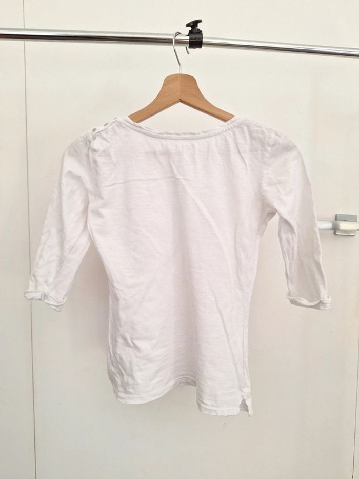 T-shirt blanc manche 3/4 femme XS Mim - photo numéro 2