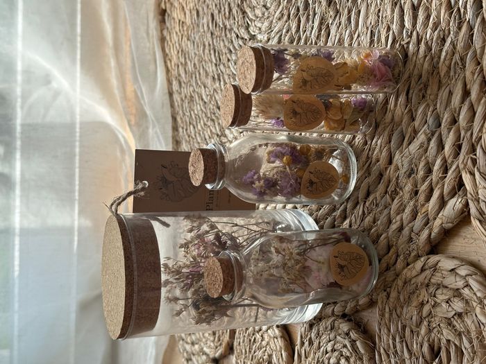 Bocaux en verre fleurs séchées