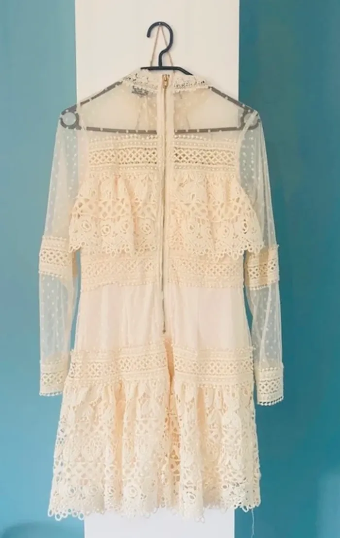 Robe macramé dentelle Ecrue - photo numéro 2