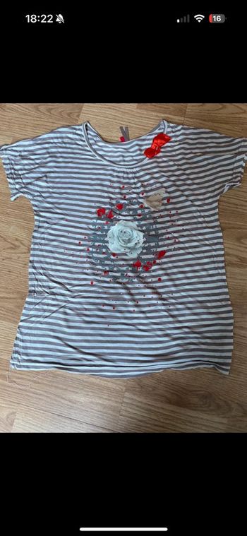 T-shirt orchestra  14 ans  Rayé blanc et gris