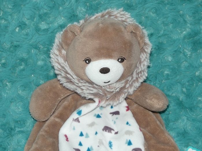 Doudou plat ours Gaston Kaloo marron blanc 🧸tbe - photo numéro 2
