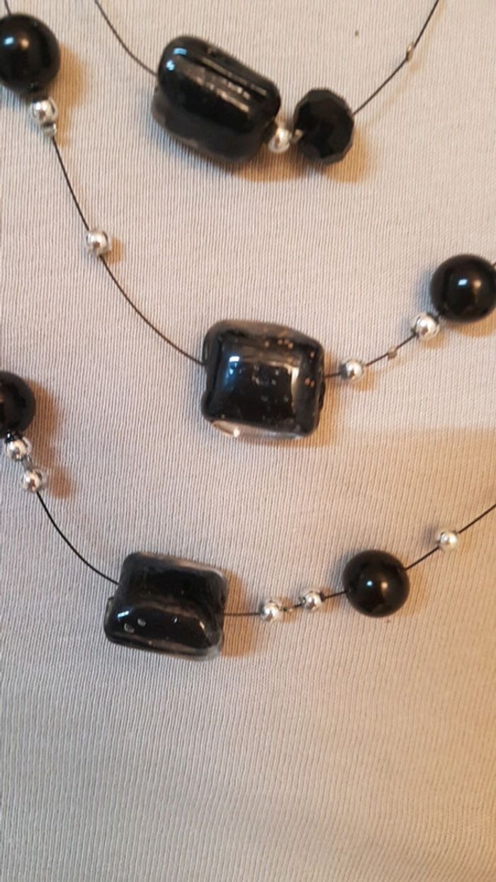Collier fantaisie 3 rangs - photo numéro 2