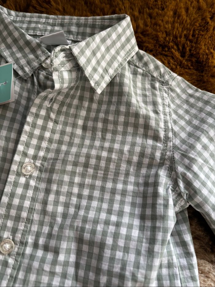 Chemise vichy verte TEX t.9m - photo numéro 2