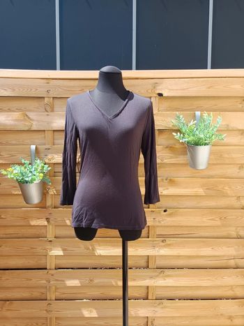 T-shirt manches 3/4 col V taille S