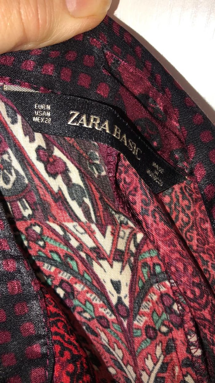 Robe Zara Rouge bordeaux vert taille M Aspect satiné - photo numéro 2