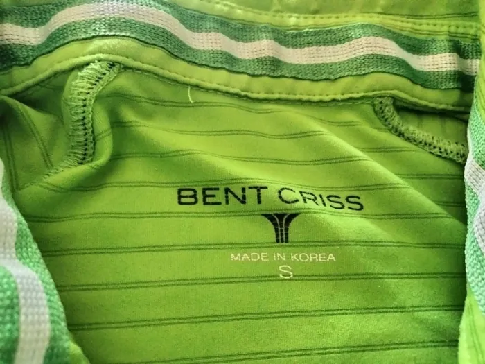 Polo manches courtes rayé vert en S bentcriss - photo numéro 3